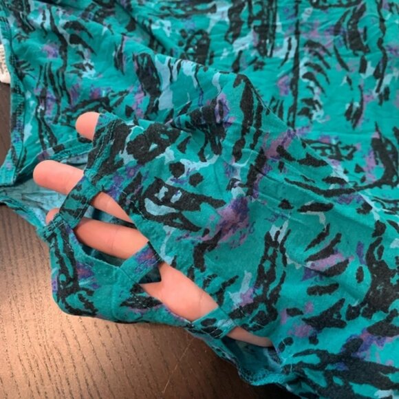 Forever 21 - Trapeze Swingy Cami Tank Top Caged Cut-Out Sides | Small | Teal - Picture 16 of 16